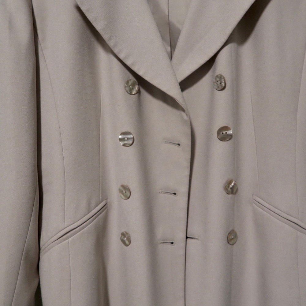 Beige Double Breasted Blazer Suit Jacket Career Cream Kasper ASL Petite - Picture 5 of 16